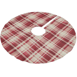 Karierte Streifen Polyester Weihnachtsbaumdecke