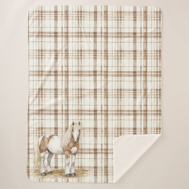 Karierte Streifen Sherpadecke (Vorderseite)