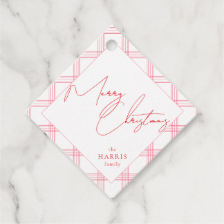 Karierte Tags für Weihnachtsgeschenke - Hot Pink & Geschenkanhänger