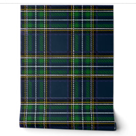 Karierte Tapete mit grünem und blauem Tartan