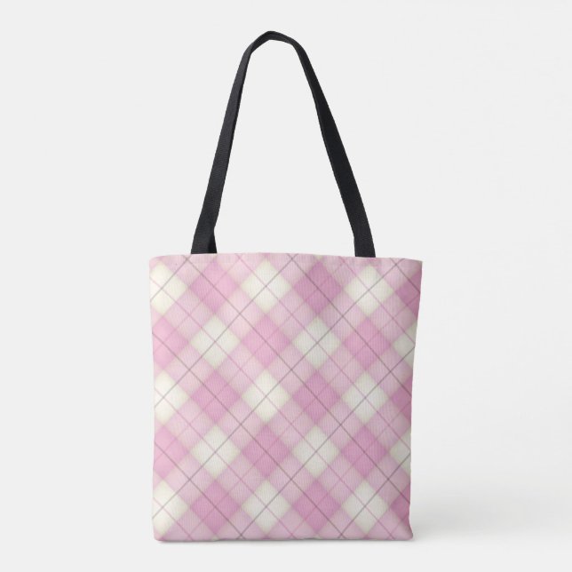 Karierte Tartan Chic Girls - Rosa Tasche (Rückseite)