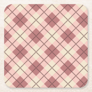 karierte Tartan karierte, beige-braune Textur Rechteckiger Pappuntersetzer