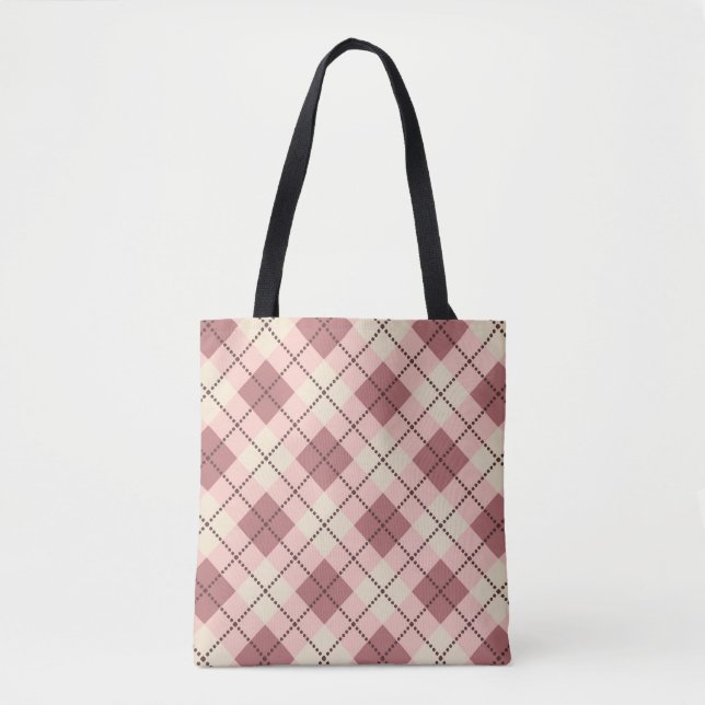 karierte Tartan karierte, beige-braune Textur Tasche (Vorderseite)