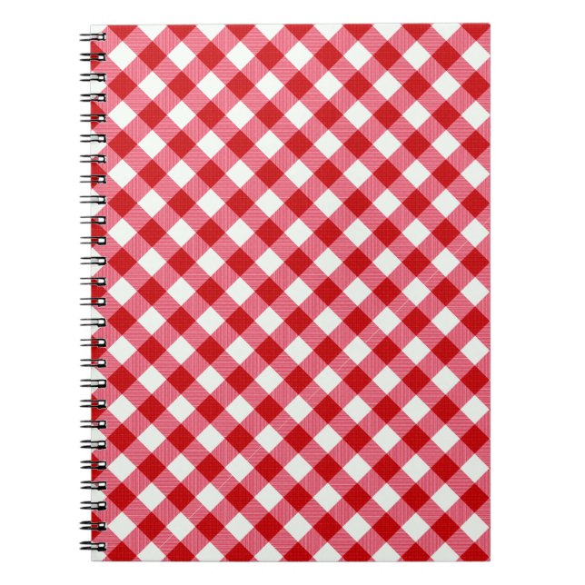 karierte Tartan karierte klassische rote weiße Tex Notizblock (Vorderseite)