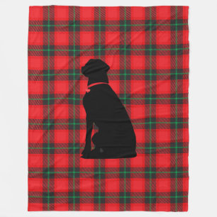 Karierte Tartan Red Black Pattern Dog Liebe kompri Fleecedecke