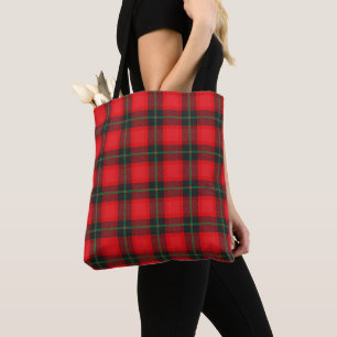 Karierte Tartan Scottish Red Black Pattern Tote Ba Tasche