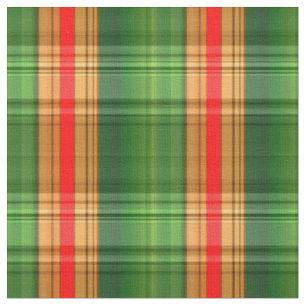 Karierte Tartan-Stoffe (grün, rot und goldfarben) Stoff