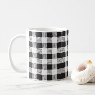 Karierte Tasse Schwarz/Weiß