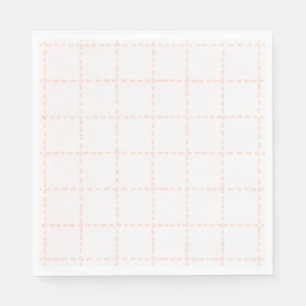 Karierte Teller aus rosa gestrichenem Papier - Par Serviette