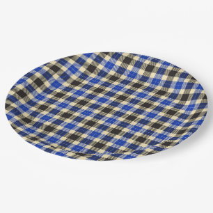 Karierte Teller für Navy Blue und Black Tartan