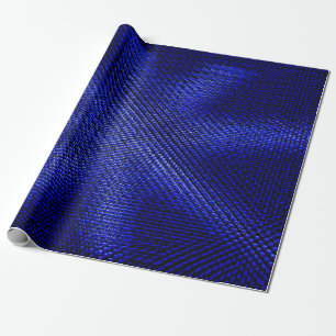 Karierte Textilien in Blau und Schwarz Geschenkpapier