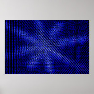 Karierte Textilien in Blau und Schwarz Poster
