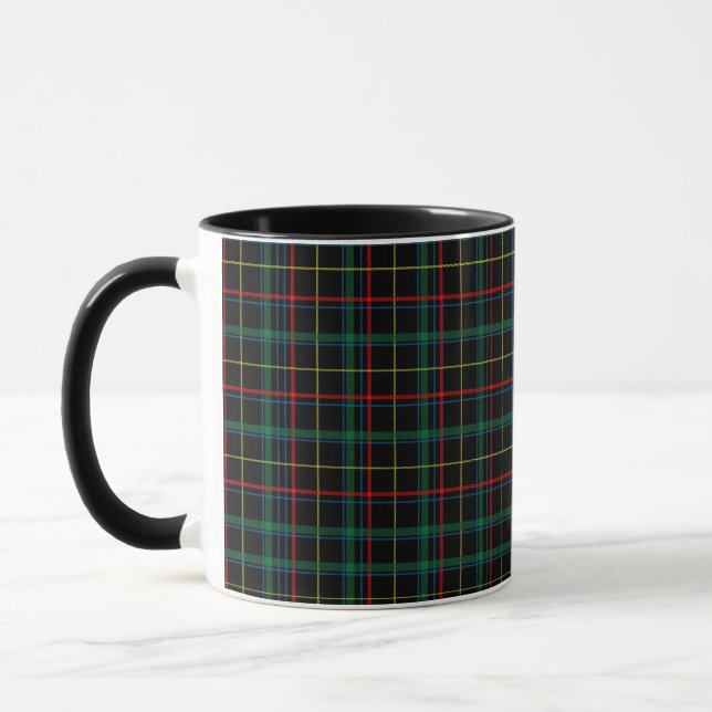 Karierte Textur mit schwarzem Hintergrund-25774 Tasse (Links)
