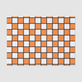 Karierte umrissene Orange und Schwarzes Seidenpapier