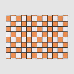 Karierte umrissene Orange und Schwarzes Seidenpapier