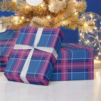 Karierte Umschlagpapier für Navy Blue und Pink Geschenkpapier