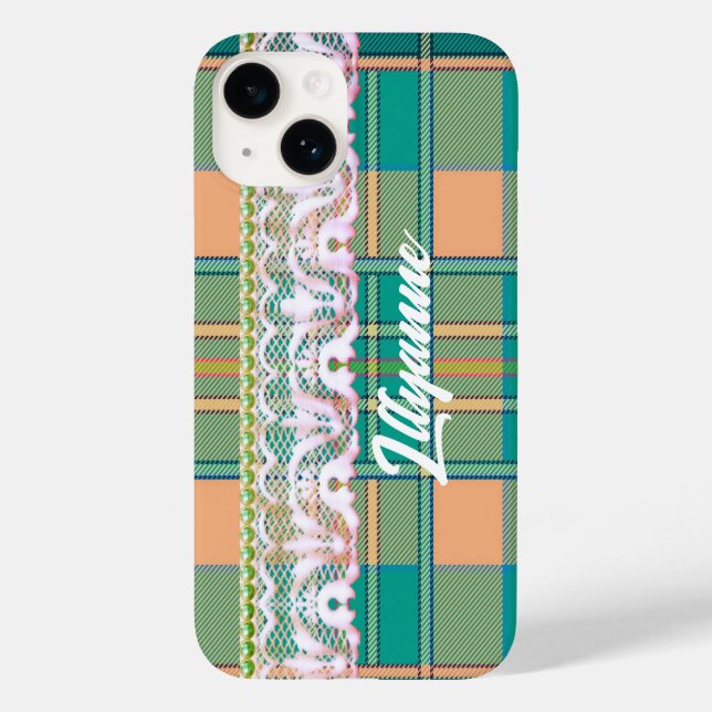 Karierte und hochwertige iPhone 5/5S-Brieftasche Case-Mate iPhone 14 Hülle (Rückseite)