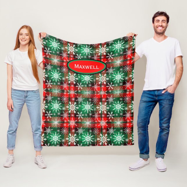 Karierte und Schneeflocken Weihnachtsmuster 1 mit  Fleecedecke (Beispiel)