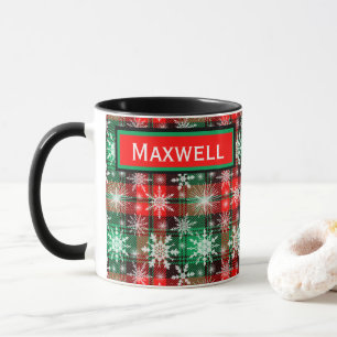 Karierte und Schneeflocken Weihnachtsmuster 1 Tass Tasse