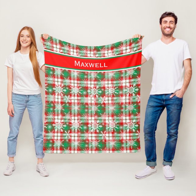 Karierte und Schneeflocken Weihnachtsmuster 3 mit  Fleecedecke (Beispiel)
