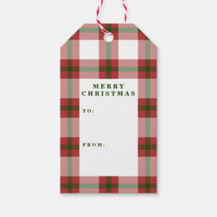 Karierte Unterkünfte Traditioneller Weihnachtsurla Geschenkanhänger