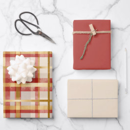 Karierte Weihnachten Geschenkpapier Set