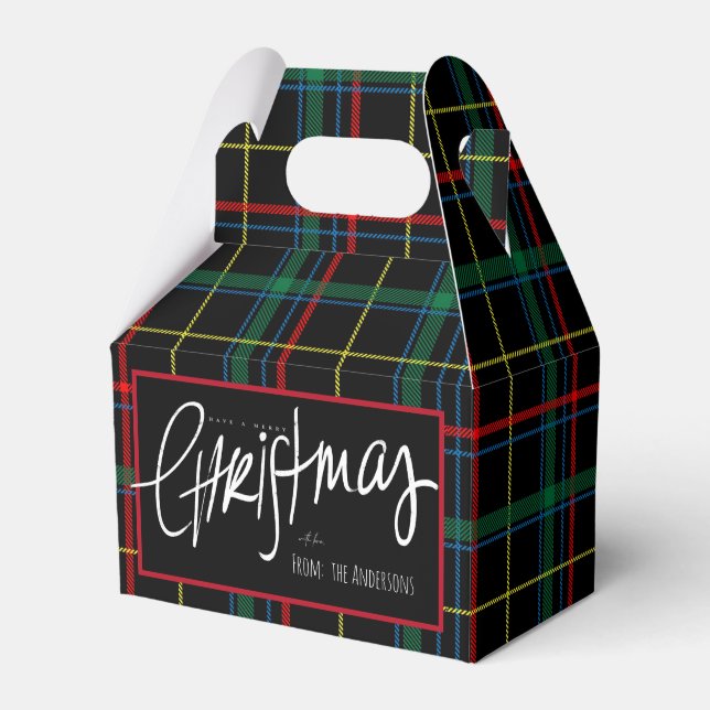 Karierte Weihnachten Geschenkschachtel (Vorderseite)