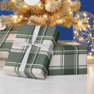 Karierte Weihnachten - Grün Geschenkpapier