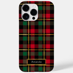 Karierte Weihnachten in Rot, Grün, Schwarz und Gol Case-Mate iPhone 14 Pro Max Hülle
