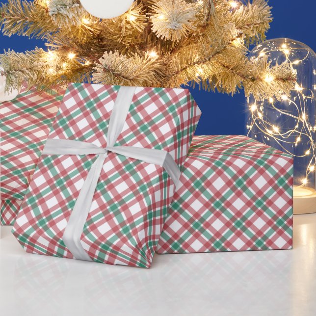 Karierte Weihnachten in Rot und Grün Geschenkpapier (Feiertage)