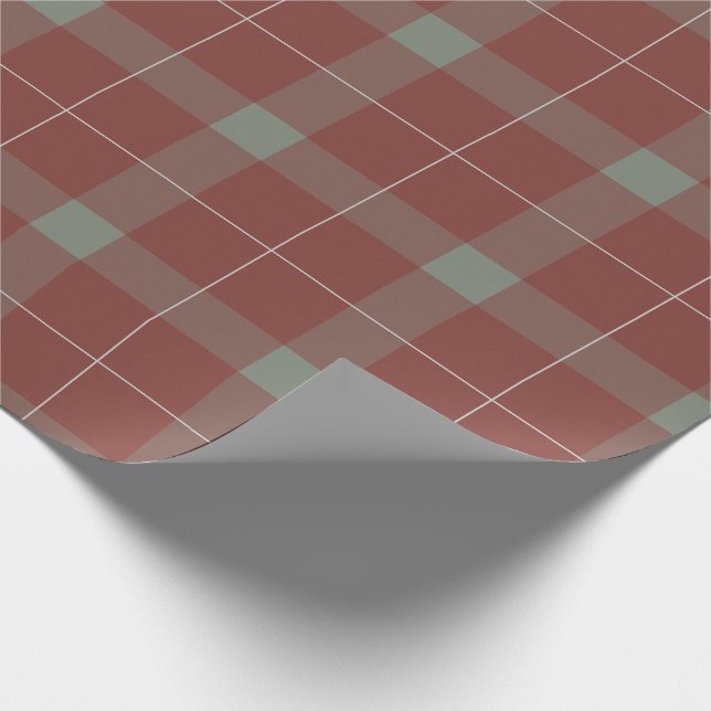 Karierte Weihnachten in Rot und Grün Geschenkpapier (Ecke)