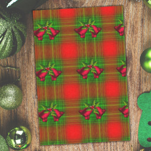 Karierte Weihnachten in Rot und Grün Seidenpapier