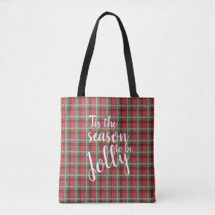 Karierte Weihnachten in Rot und Grün Tartan Tasche