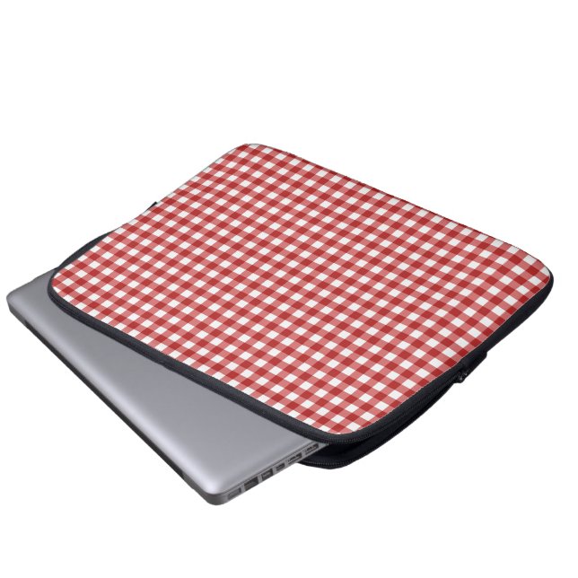 Karierte Weihnachten Laptopschutzhülle (Vorne Knopf)