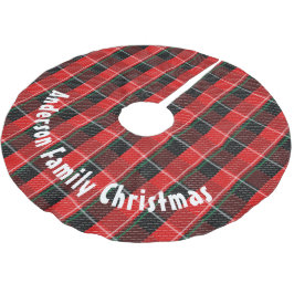 Karierte Weihnachten Polyester Weihnachtsbaumdecke