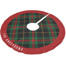 Karierte Weihnachten Polyester Weihnachtsbaumdecke