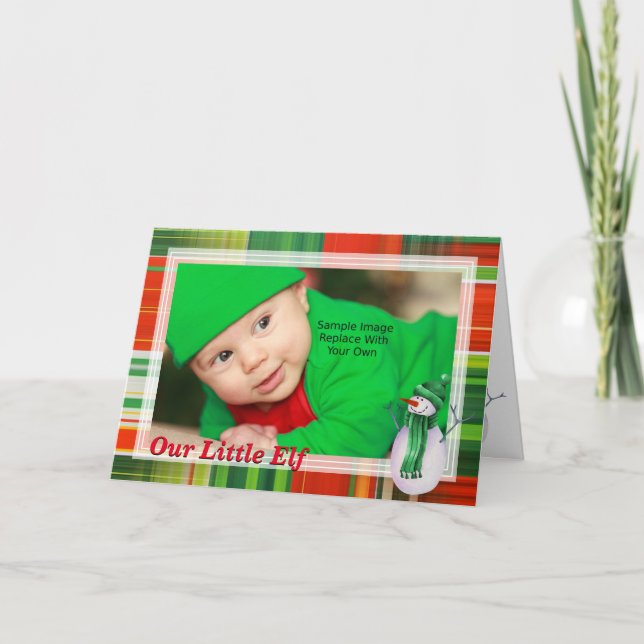 Karierte Weihnachten und Schneemann / Foto (Vorderseite)