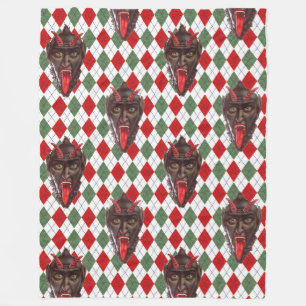karierte Weihnachts-Krampus-Decke Fleecedecke