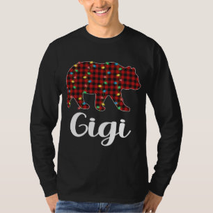 Karierte Weihnachtsbeleuchtung Gigi Bear Xmas Paja T-Shirt