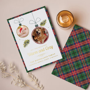 Karierte Weihnachtsferien Fotos MacCulloch Tartan  Folien Feiertagskarte