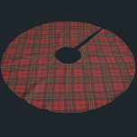 Karierte Weihnachtsferien in Rottaren Polyester Weihnachtsbaumdecke<br><div class="desc">Lieblich festliche Rot und Schwarz karierte Look von PLdesign.</div>