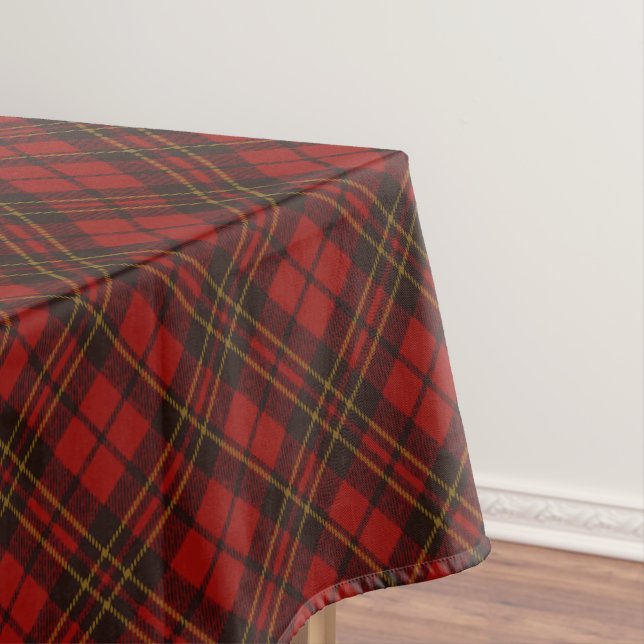 Karierte Weihnachtsferien in Rottaren Tischdecke (Beispiel)