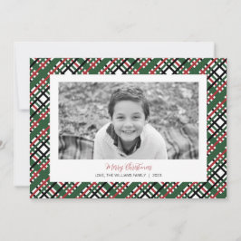 Karierte Weihnachtsfotokarte Feiertagskarte