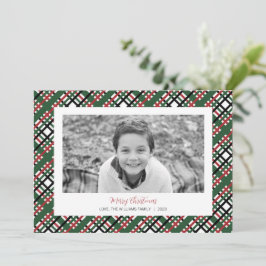 Karierte Weihnachtsfotokarte Feiertagskarte