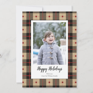 Karierte Weihnachtsfotokarten Feiertagskarte