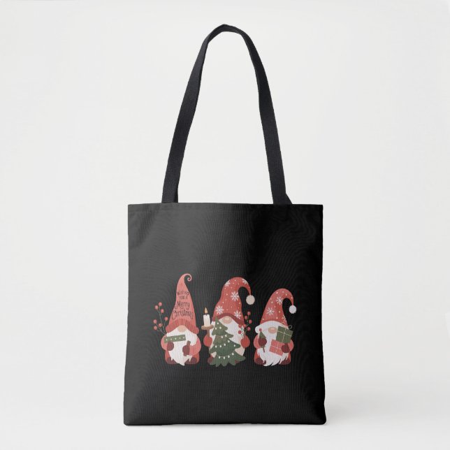 Karierte Weihnachtsgnomes Santa Funny Frohe Weihna Tasche (Vorderseite)