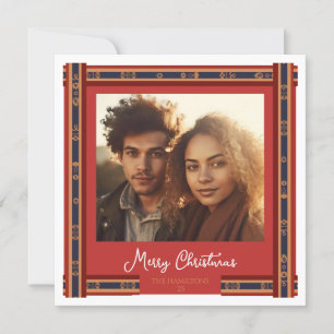Karierte Weihnachtskarte für das Rote Band Feiertagskarte