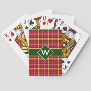 Karierte Weihnachtsmonogramm Spielkarten