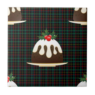 karierte Weihnachtspudding Fliese