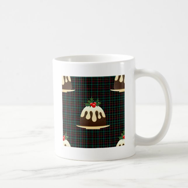 karierte Weihnachtspudding Kaffeetasse (Rechts)